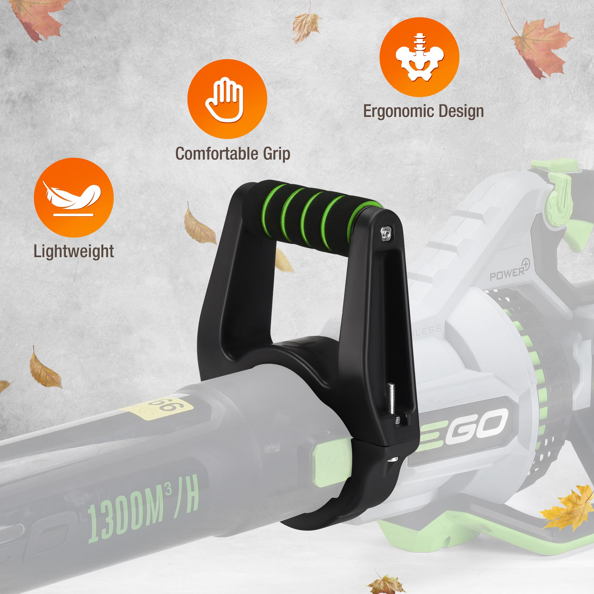BVHAB shoulder-strap-support balances blower weight to reduce arm fatigue.