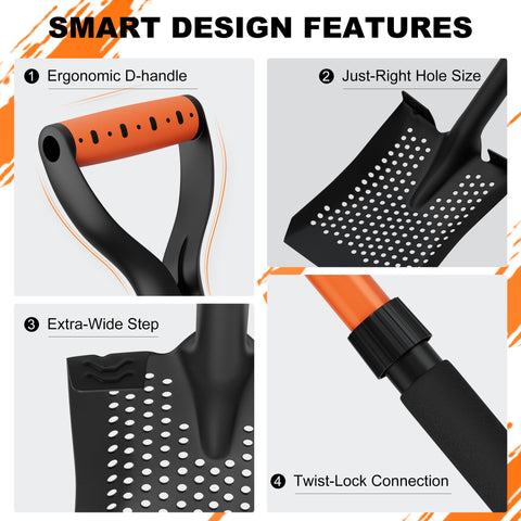 BVHAB Snow Shovel 42 with extra-wide step for leverage