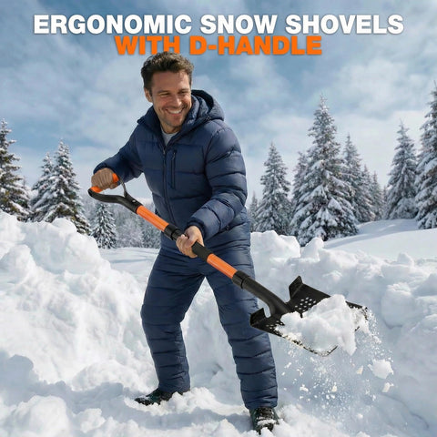 BVHAB Snow Shovel 42 with twist-lock assembly for quick setup