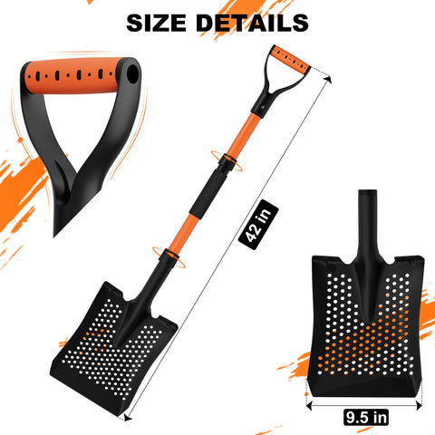 BVHAB Snow Shovel metal blade and sturdy shaft for durability