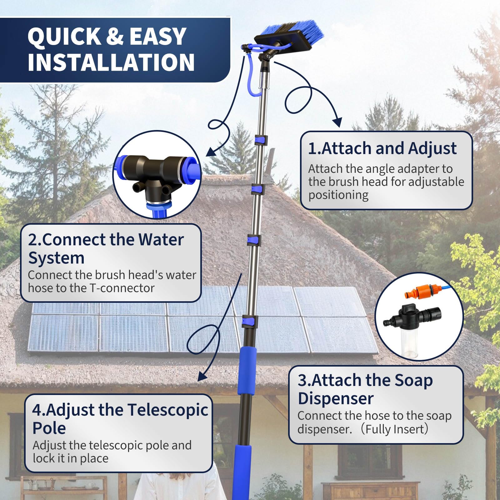 BVOHVN easy setup with pre attached hose for quick assembly
