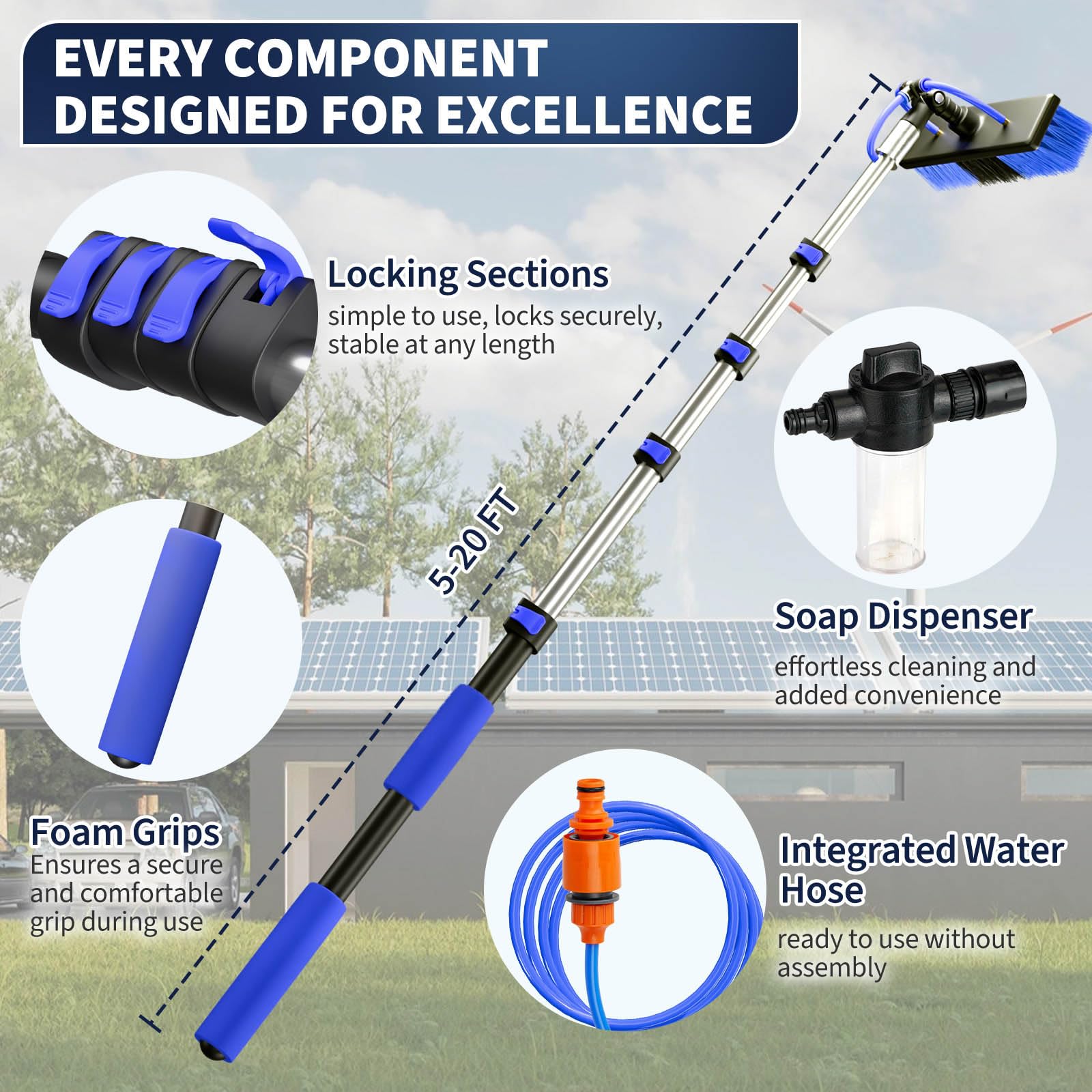 BVOHVN multi angle brush head cleans panels at multiple angles