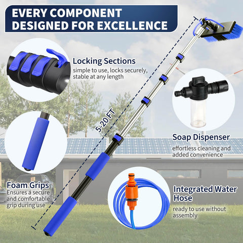 BVOHVN multi angle brush head cleans panels at multiple angles