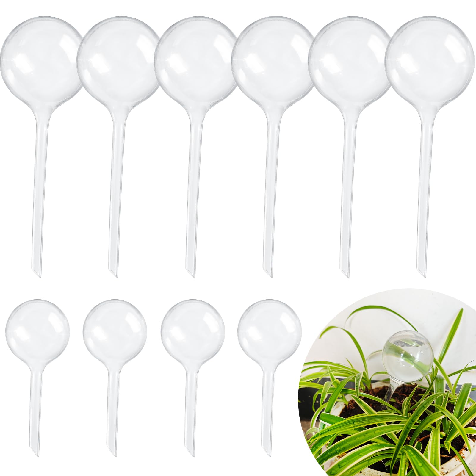 Bvrbaory plant watering globes pack large view showing size and capacity.