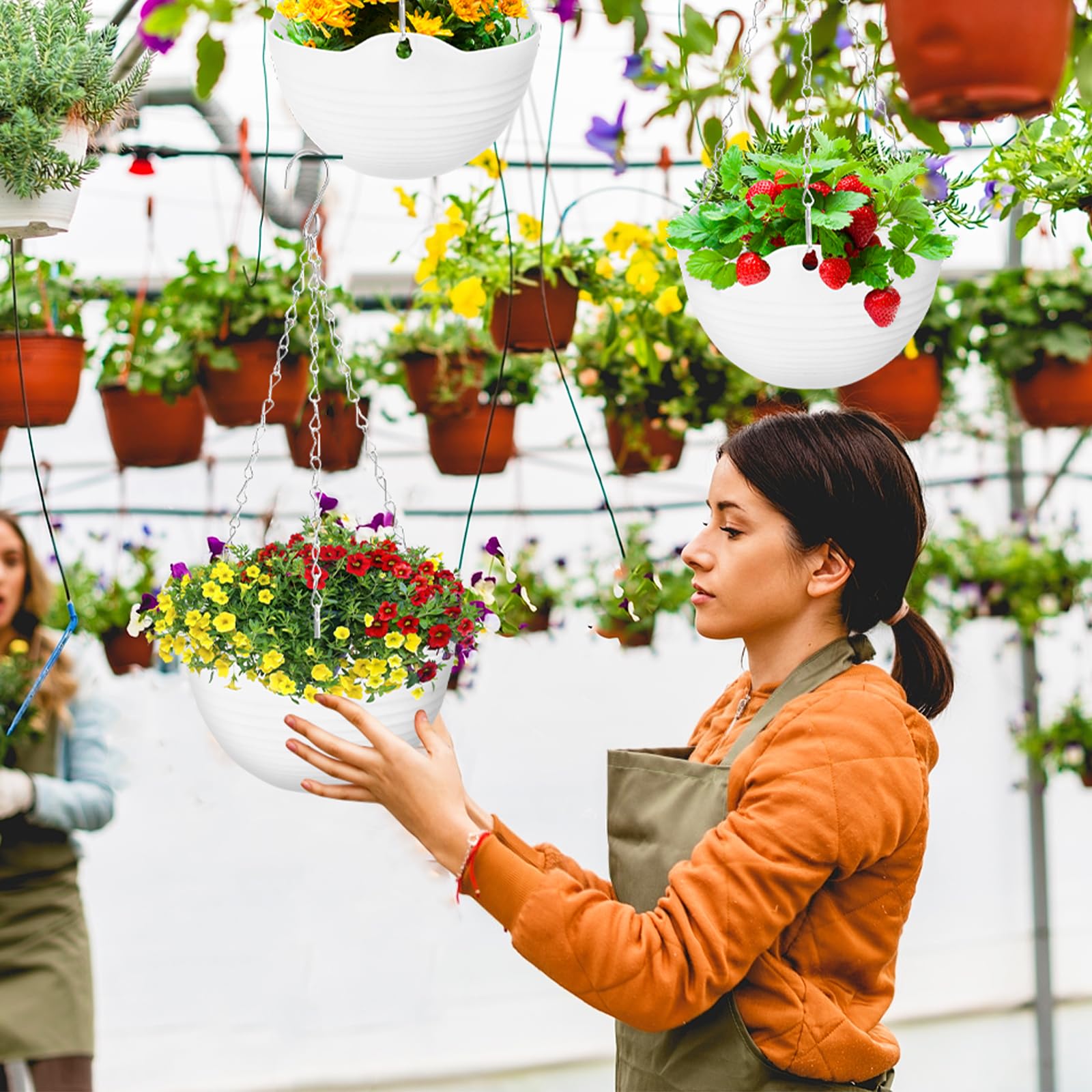 Bvrbaory self-watering planters installed easily using included metal hooks.