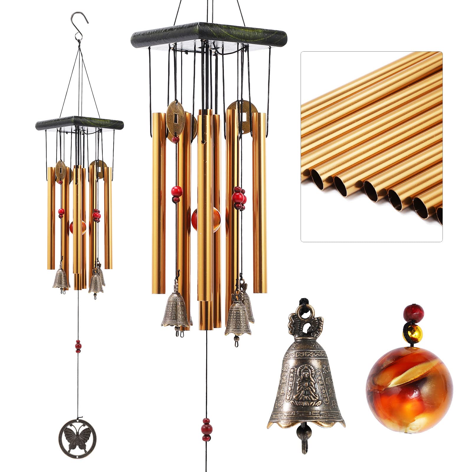 Bwinka bronze wind chimes create a tranquil 60 cm outdoor ambiance