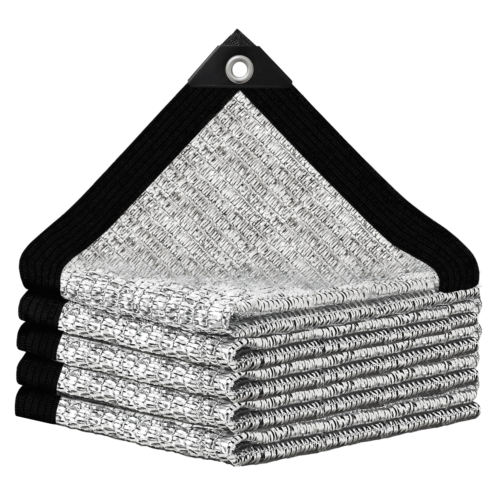 BXAEYIPOR aluminum shade cloth 10x10 in silver provides cooling outdoor shade.