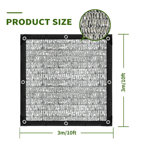 BXAEYIPOR reflective tarp 80 percent silver reduces heat exposure in sunlit areas.