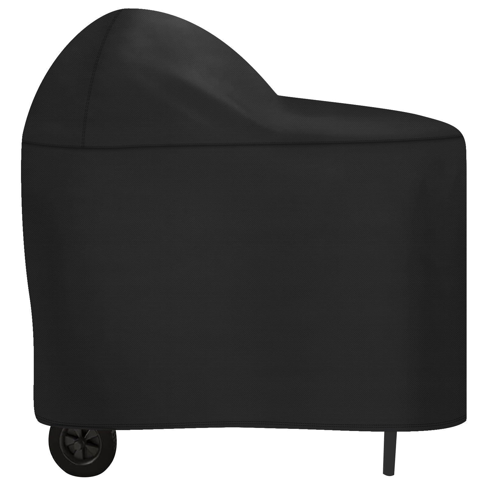 BXDZCOVRRS grill cover on AKORN cart – front view protects in windy weather.