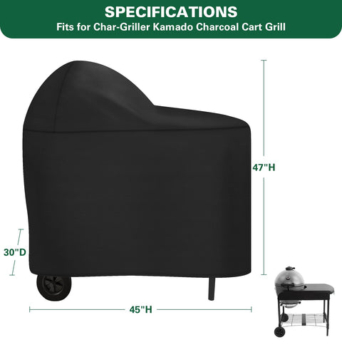 BXDZCOVRRS grill cover – side view offering all-weather protection.