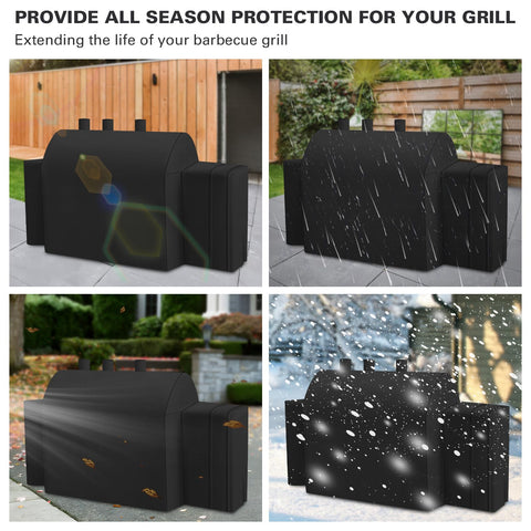 All-weather protection example for Char-Griller grill against rain and sun.