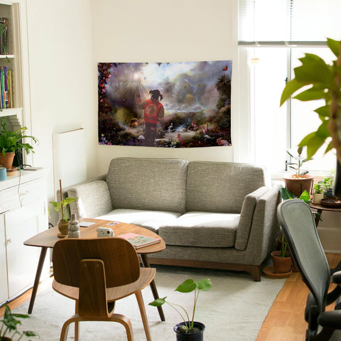 BYADKOA screen-printed flag tapestry with bright, crisp imagery on durable polyester.