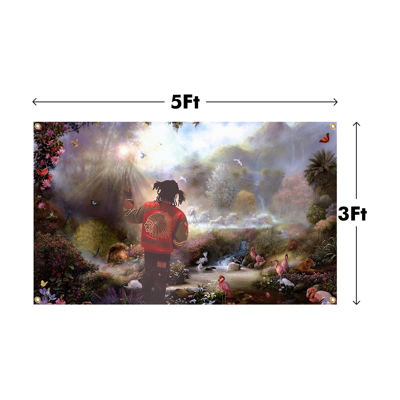 BYADKOA garden eden wall tapestry provides UV fade resistance for long-lasting brightness.