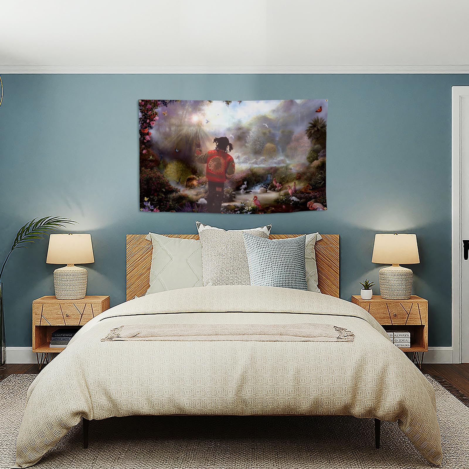 BYADKOA durable polyester flag tapestry suited for indoor and outdoor use.