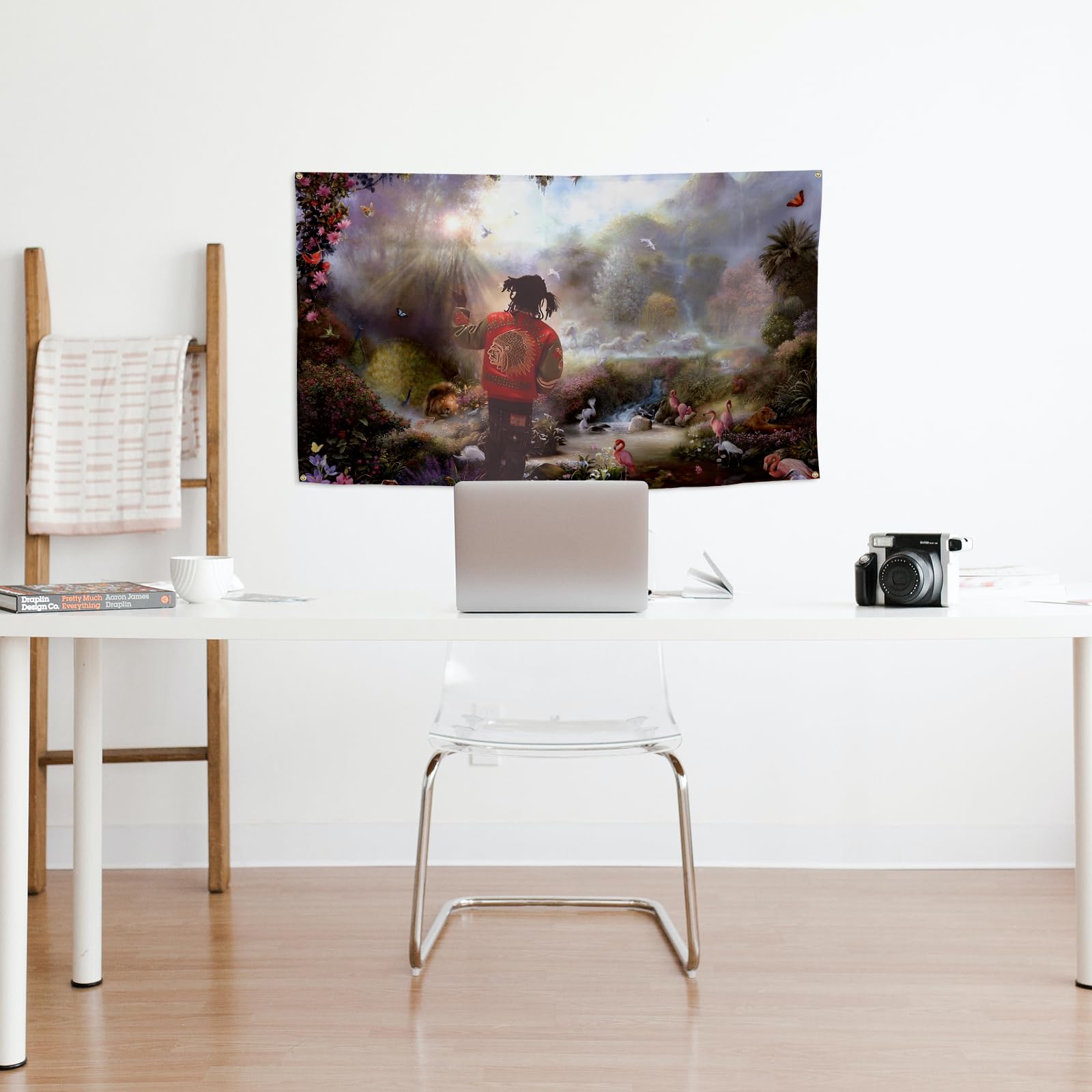 BYADKOA four-brass-grommets tapestry ensures easy hanging and secure display.