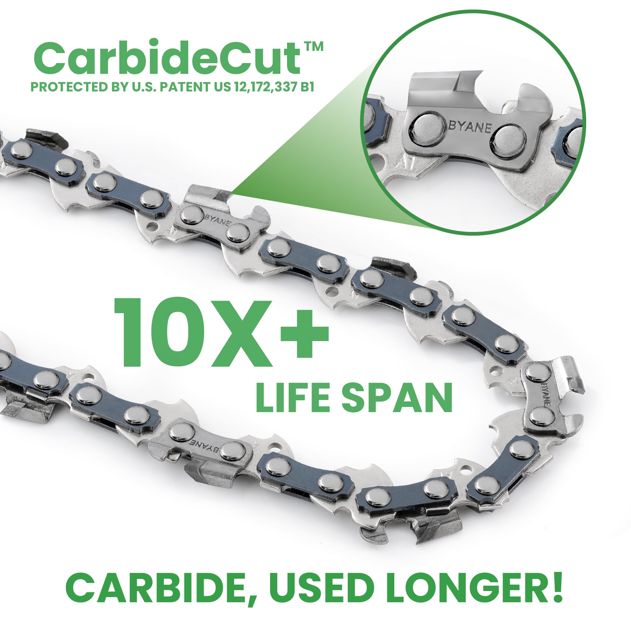 Byane carbide tips close-up highlighting wear resistance and longevity.