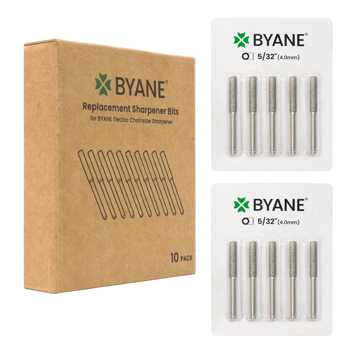 Byane diamond chainsaw bit close-up with precise coating for clean sharpening.
