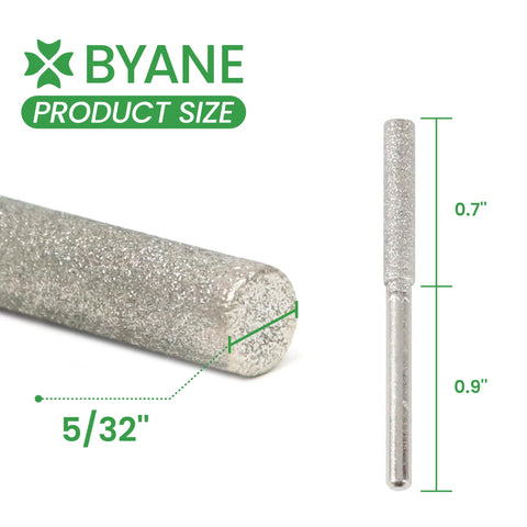 Byane ten-piece diamond bit pack laid out for carbide and standard chains.
