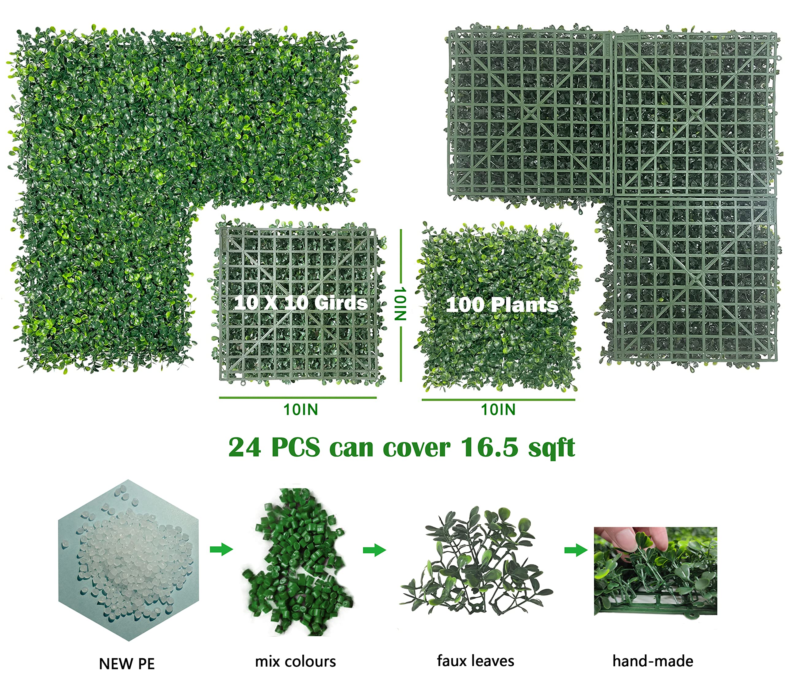 Bybeton artificial grass wall panel dense 3D texture enhances outdoor ambiance.