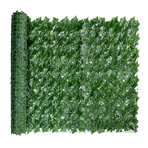 Bybeton artificial ivy privacy fence screen demonstrates full 40x120 panel coverage for outdoor privacy.
