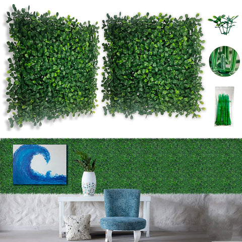 Bybeton boxwood wall panel 10x10 creates a dense private backdrop for photos.