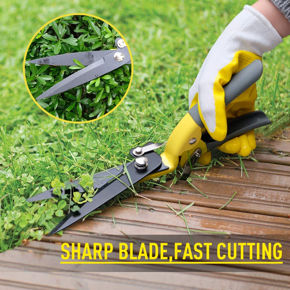 Byhagern grass shears cutting weeds and leaves with clean results
