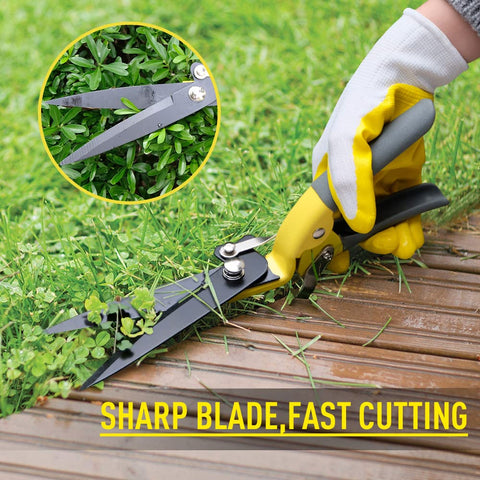 Byhagern grass shears cutting weeds and leaves with clean results