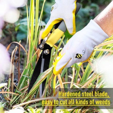Byhagern hand grass clippers ergonomic handle close-up for comfortable long use
