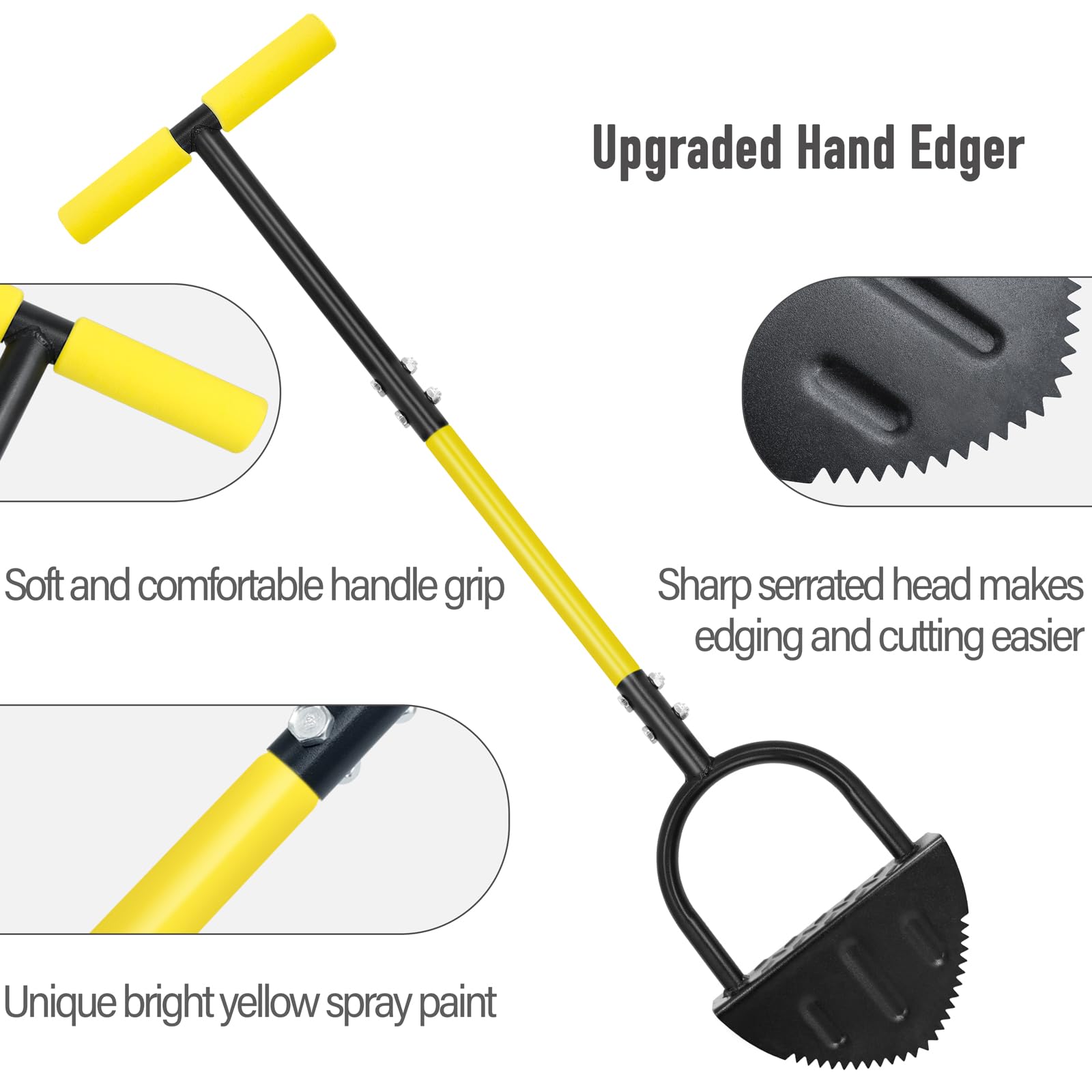 Ergonomic non-slip grip keeps control in wet conditions.
