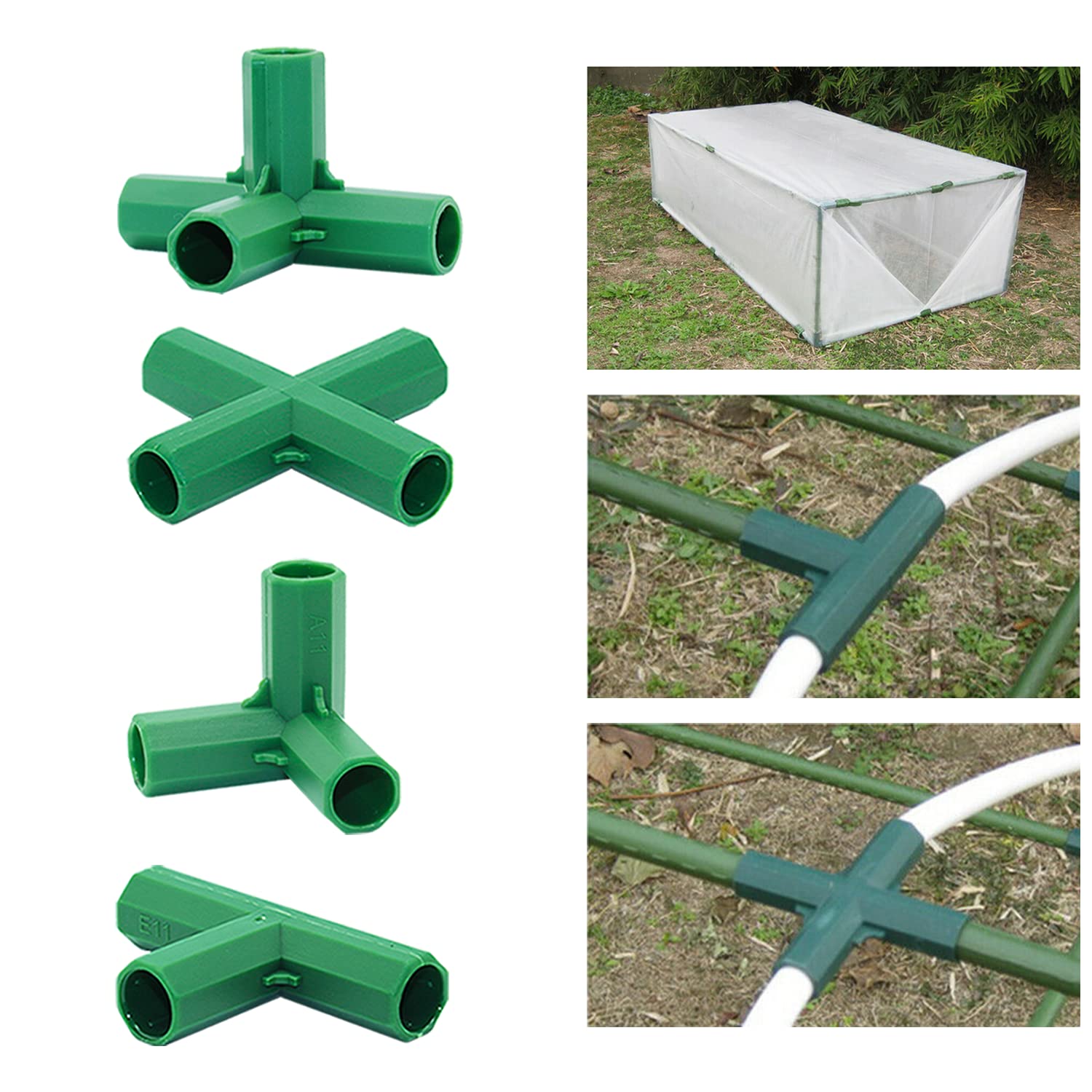 Bykswil 16mm Type D connector supports multi-pipe joins in greenhouse builds.
