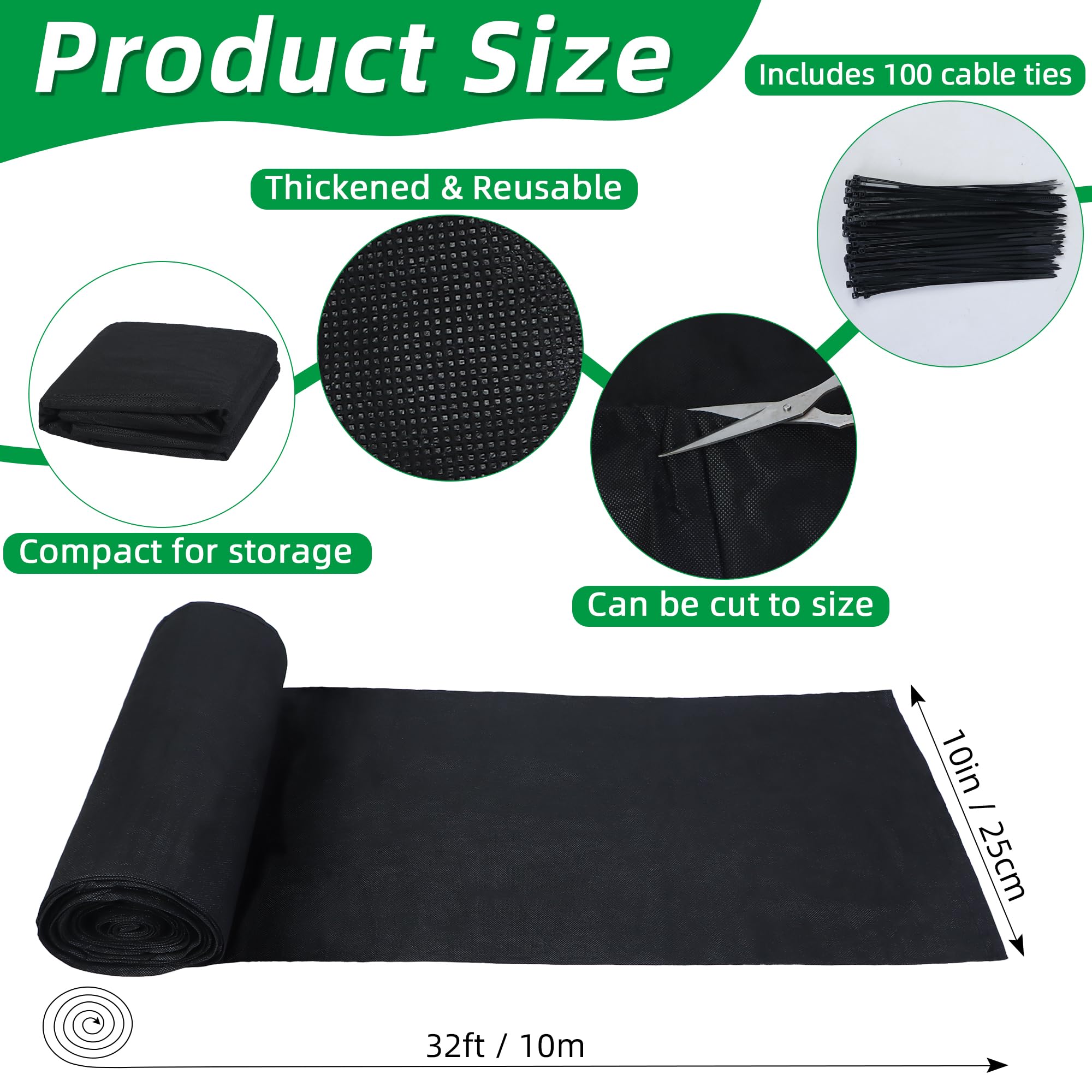 Bylion plant grow bag 32 ft length, versatile indoor/outdoor gardening.