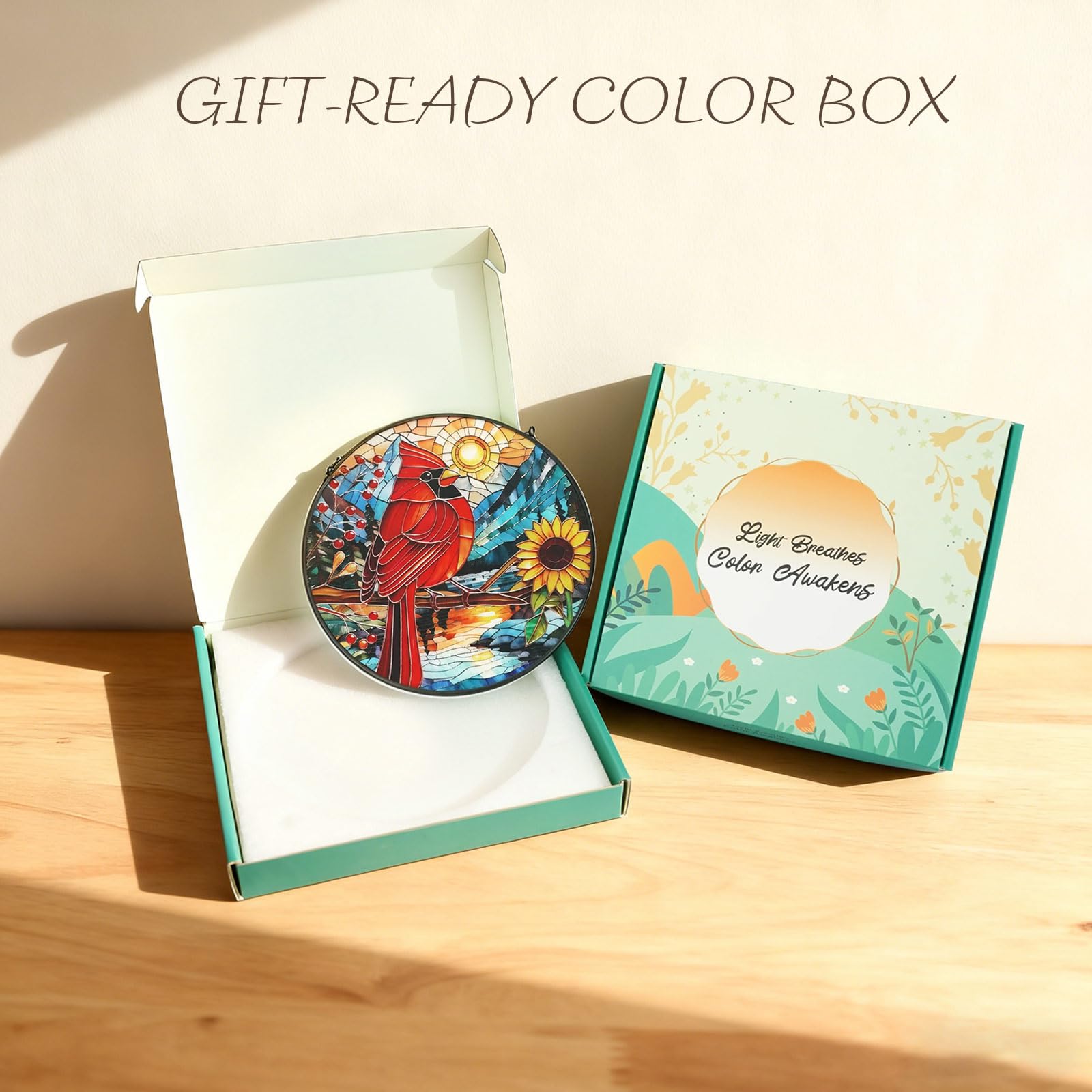Byonique gift-ready packaging highlights a thoughtful nature-inspired suncatcher
