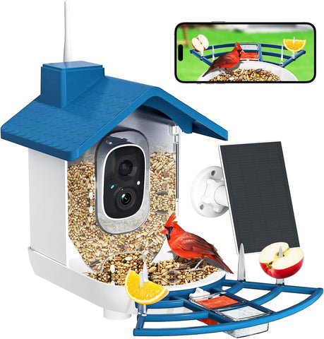 BYRANKE Smart Bird Feeder with Camera front view enhances daytime bird watching.