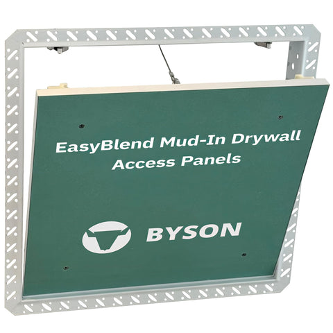 Byson drywall access panel 12x12 mud-in flange for a flush wall finish.