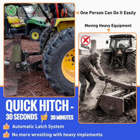 BZ SUN Quick Hitch installation—midsection view, no welding required for DIY setup.
