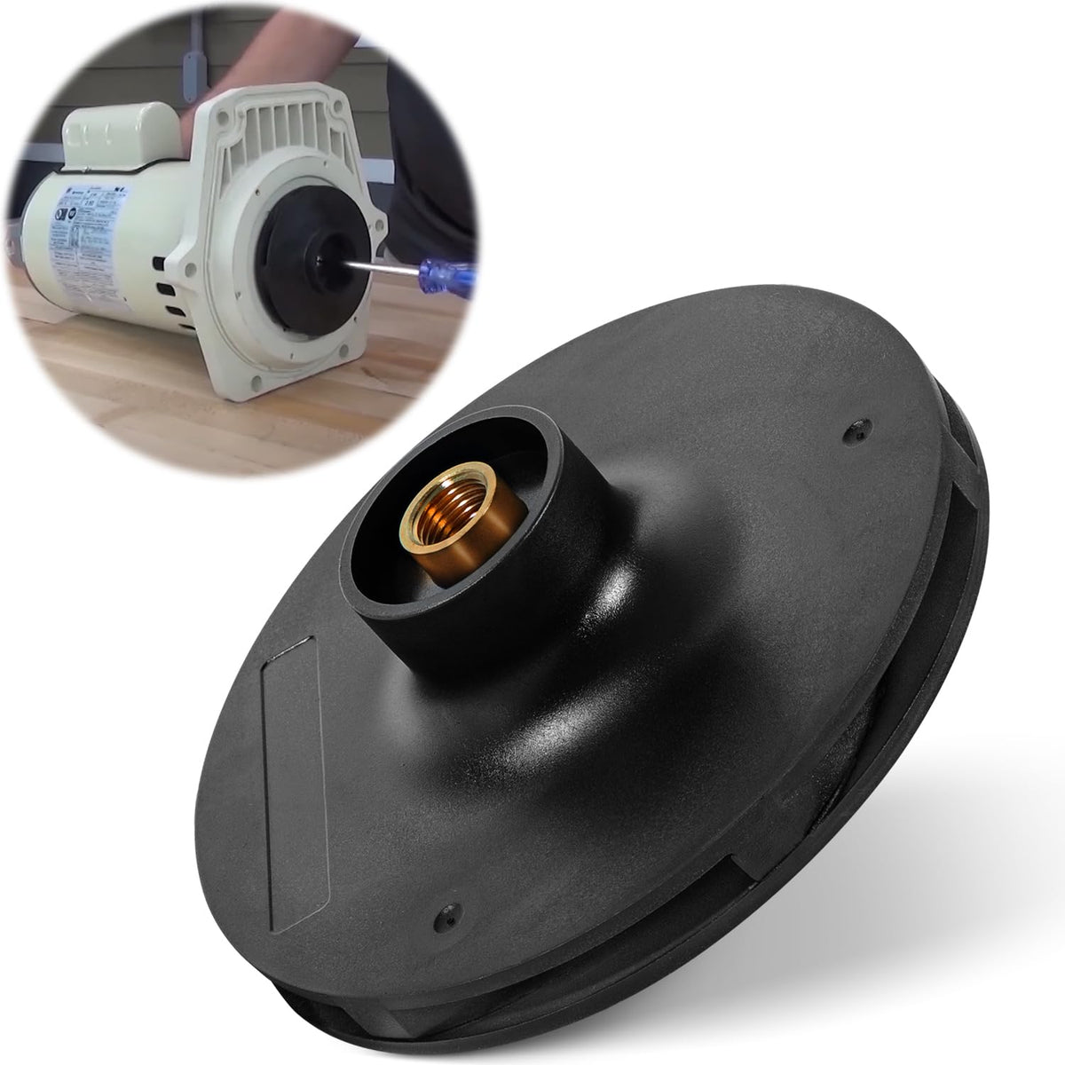 Bzcovac 073129 impeller for WhisperFlo 1.5hp – close-up precise fit and efficiency.
