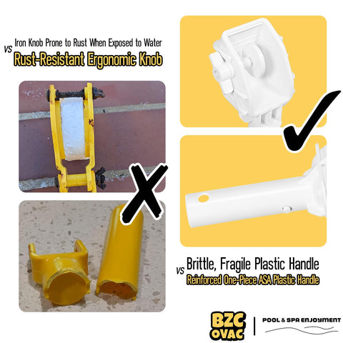 Bzcovac pool cleaner holder in action scrubbing walls and steps