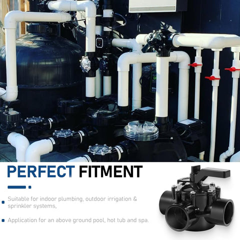 Installation-ready unions on the Bzsunway 4715 diverter valve