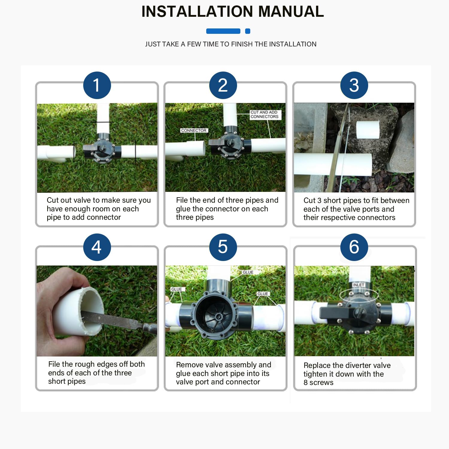 Stainless steel screws secure fittings on the Bzsunway 4715 valve