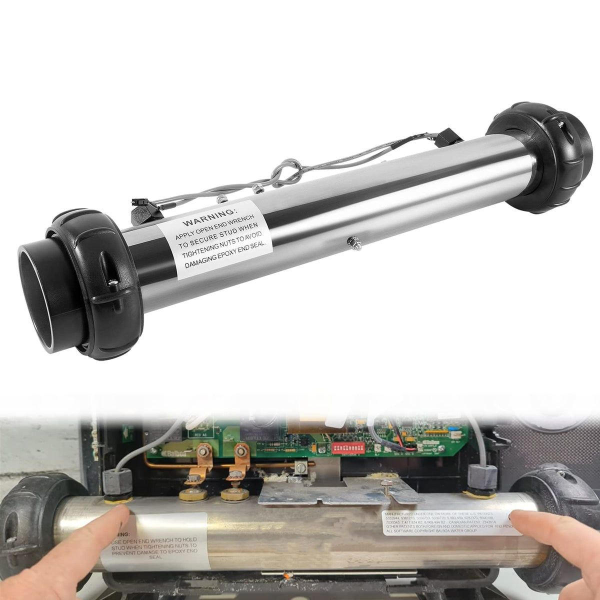 Bzsunway Balboa heater element 25-175-1010 detail; corrosion-resistant stainless steel for durability.