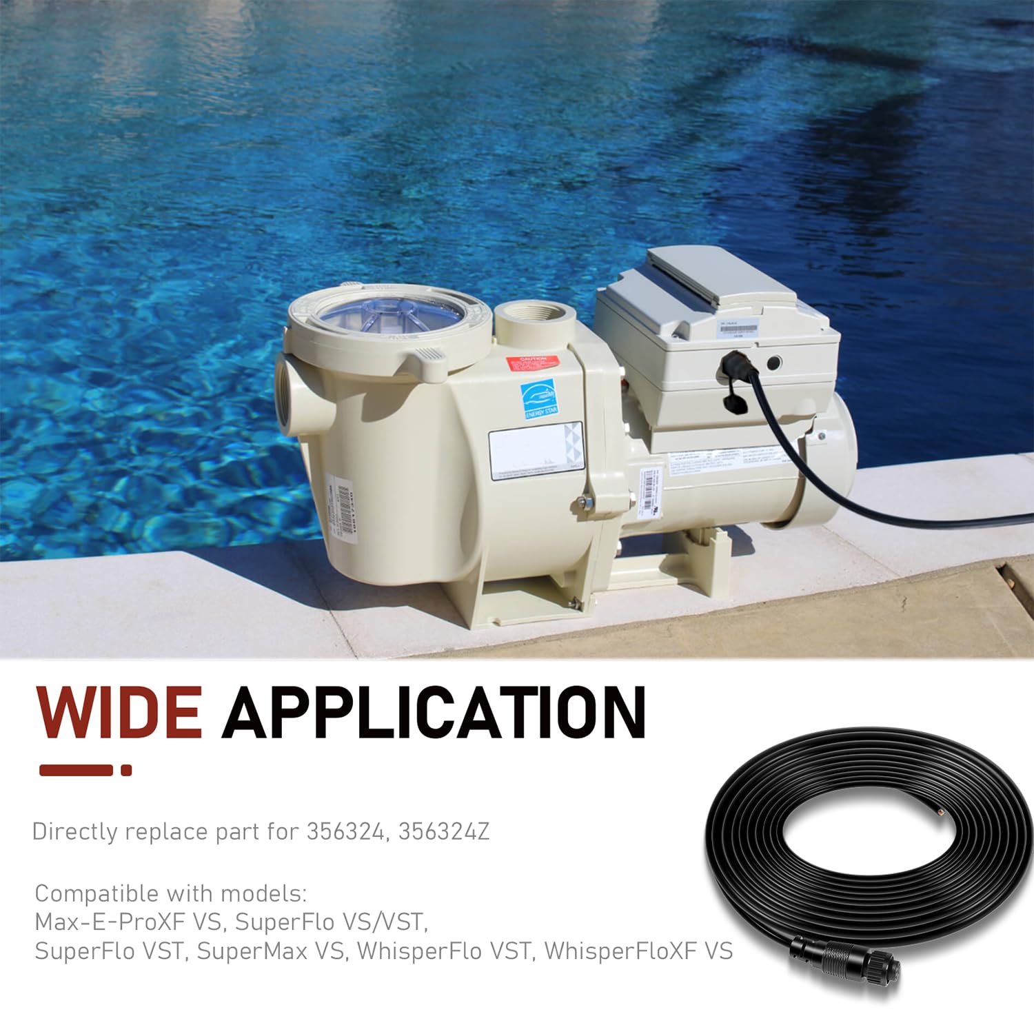 Bzsunway durable black sheath protects conductors in tough pump environments.