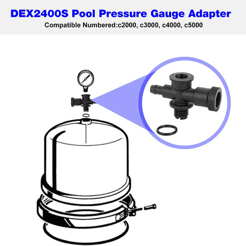 BZTT DEX2400S adapter reduces air pockets in Hayward cartridge and DE filters for improved flow.