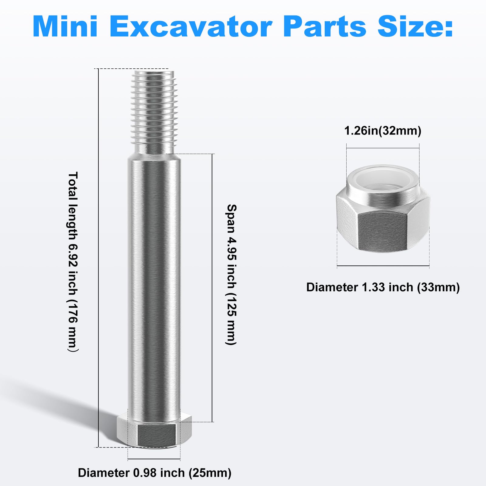 BZTT pin features 25 mm hole and 120 mm span for compatible attachments.