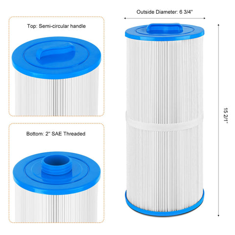 BZTT spa filter measures 15 inches in length for proper fit.