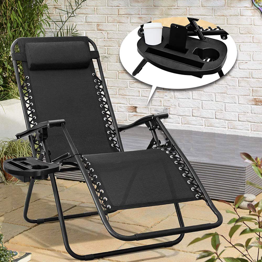 C-CHAIN Zero Gravity Chair Tray snack slot keeps snacks within reach during relaxation