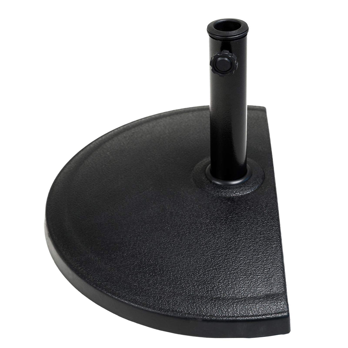 C-Hopetree 33 lb half-round base stand securing outdoor umbrella for patio shade.