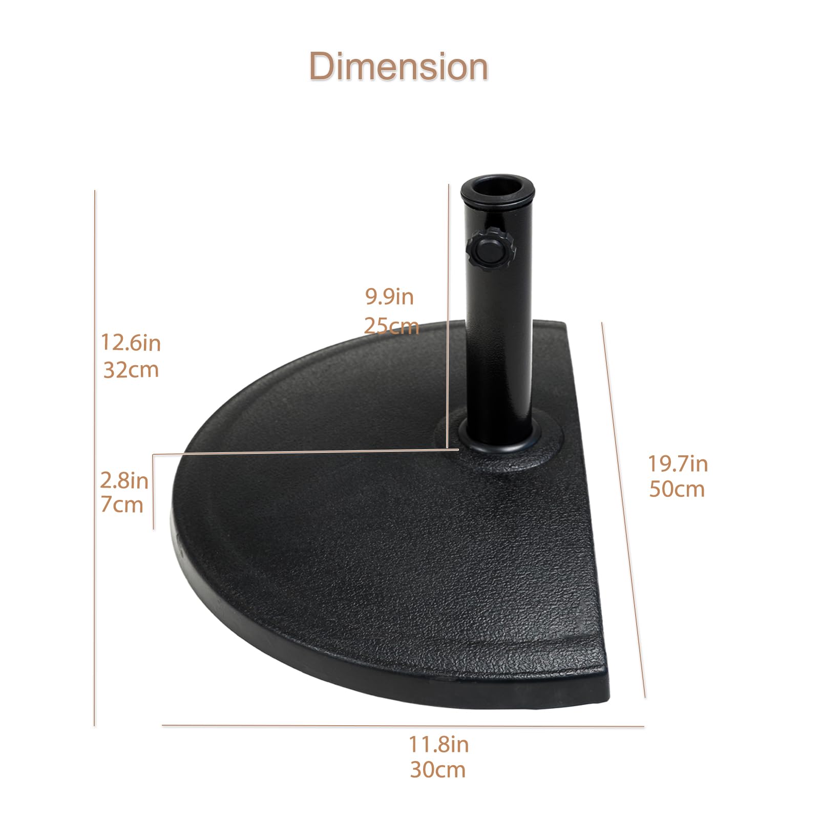 C-Hopetree patio base fits 7-11 ft market umbrellas under table or freestanding.
