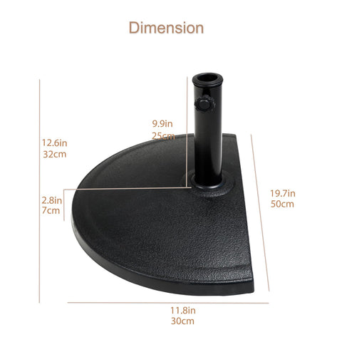 C-Hopetree patio base fits 7-11 ft market umbrellas under table or freestanding.