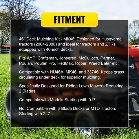 C-Tzu mulch cover kit on Husqvarna 46-inch deck