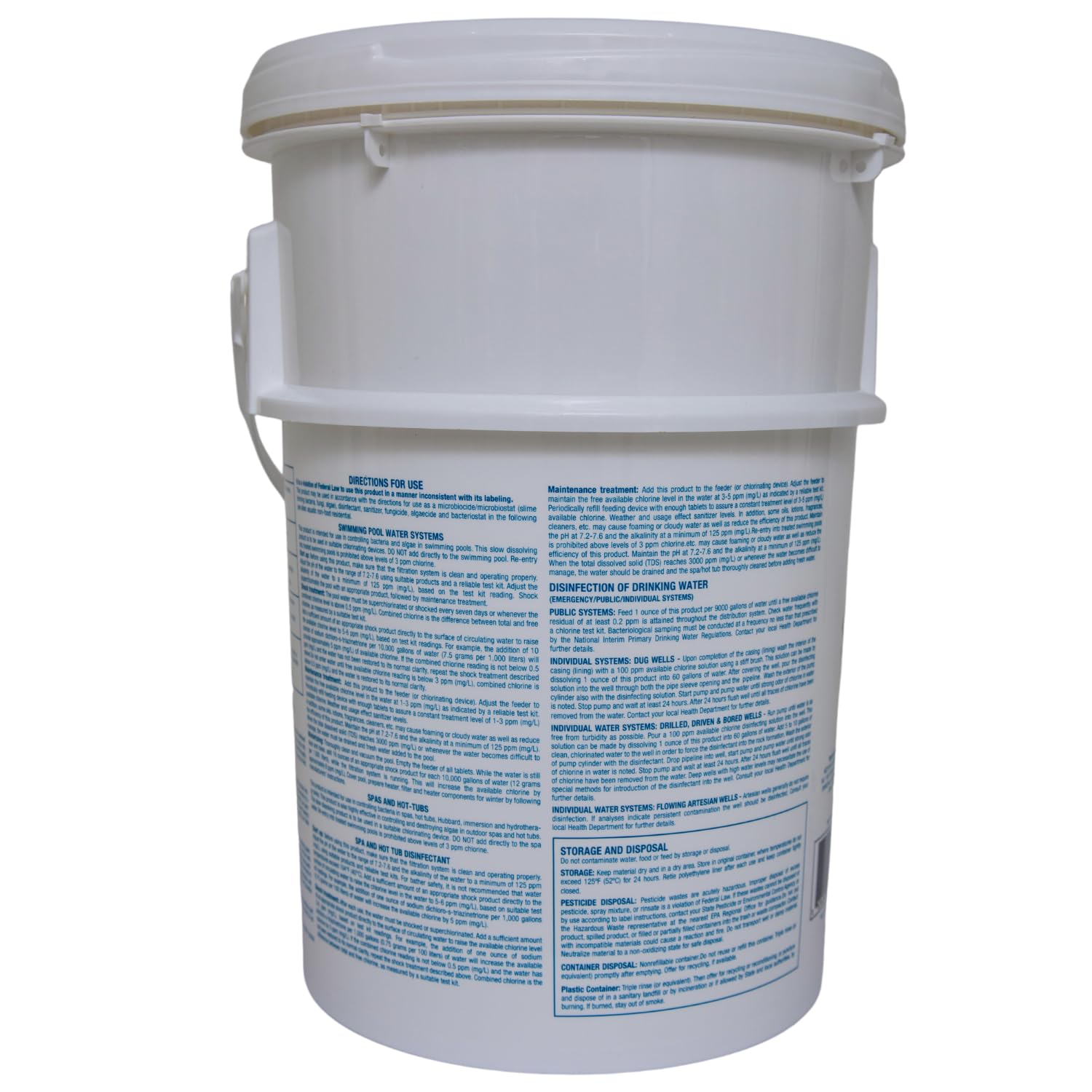 C3 3-inch chlorine tablets in pool feeder for balanced sanitizing in water.